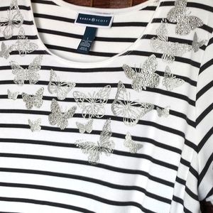 Karen Scott ladies embellished t-stirt, Sz L